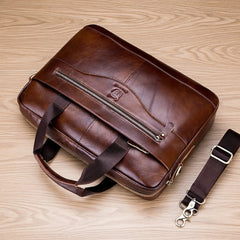 Men's Genuine Leather Briefcase 15.6" Laptop Bag