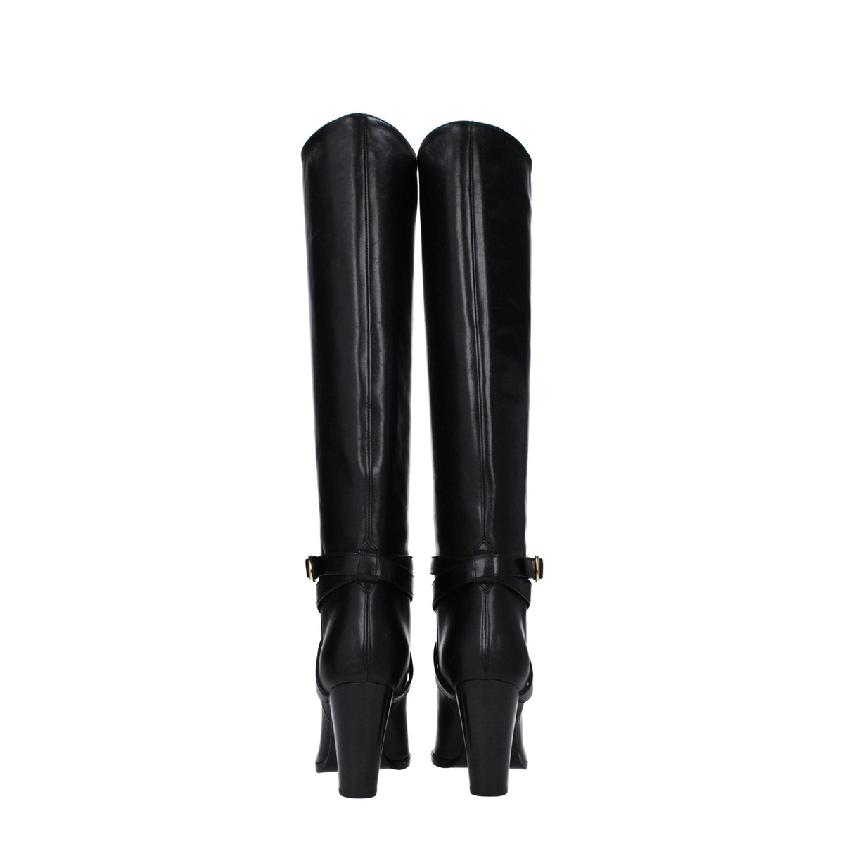 Celine Black Leather High Heel Boots