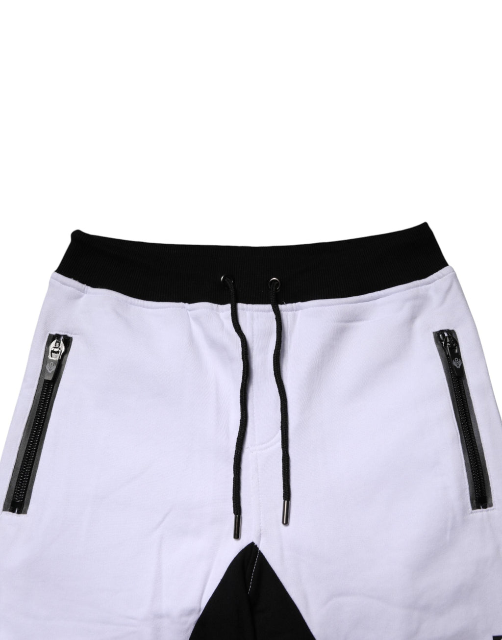 Frankie Morello Black White Skinny Jogger Sweatpants Pants