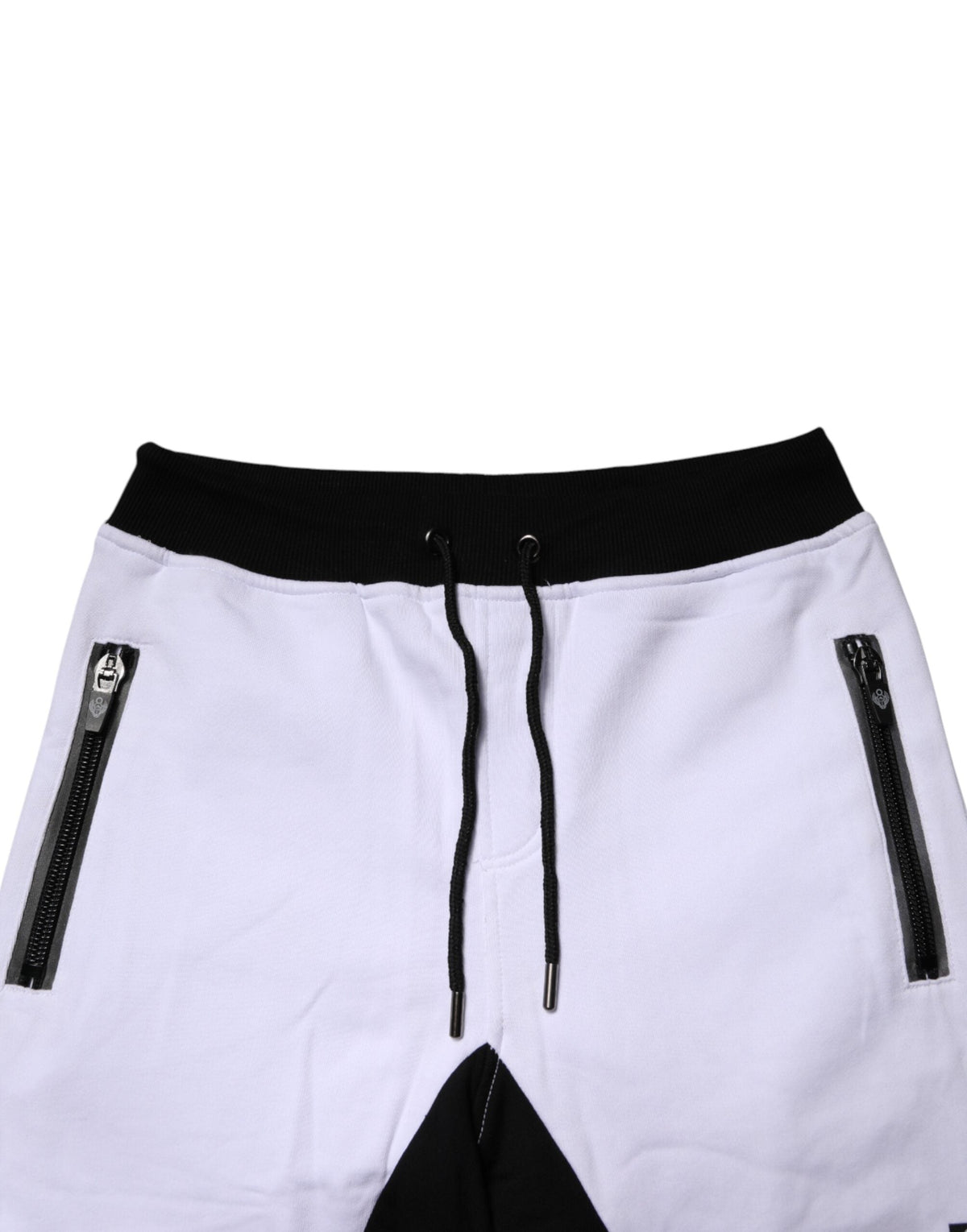 Frankie Morello Black White Skinny Jogger Sweatpants Pants