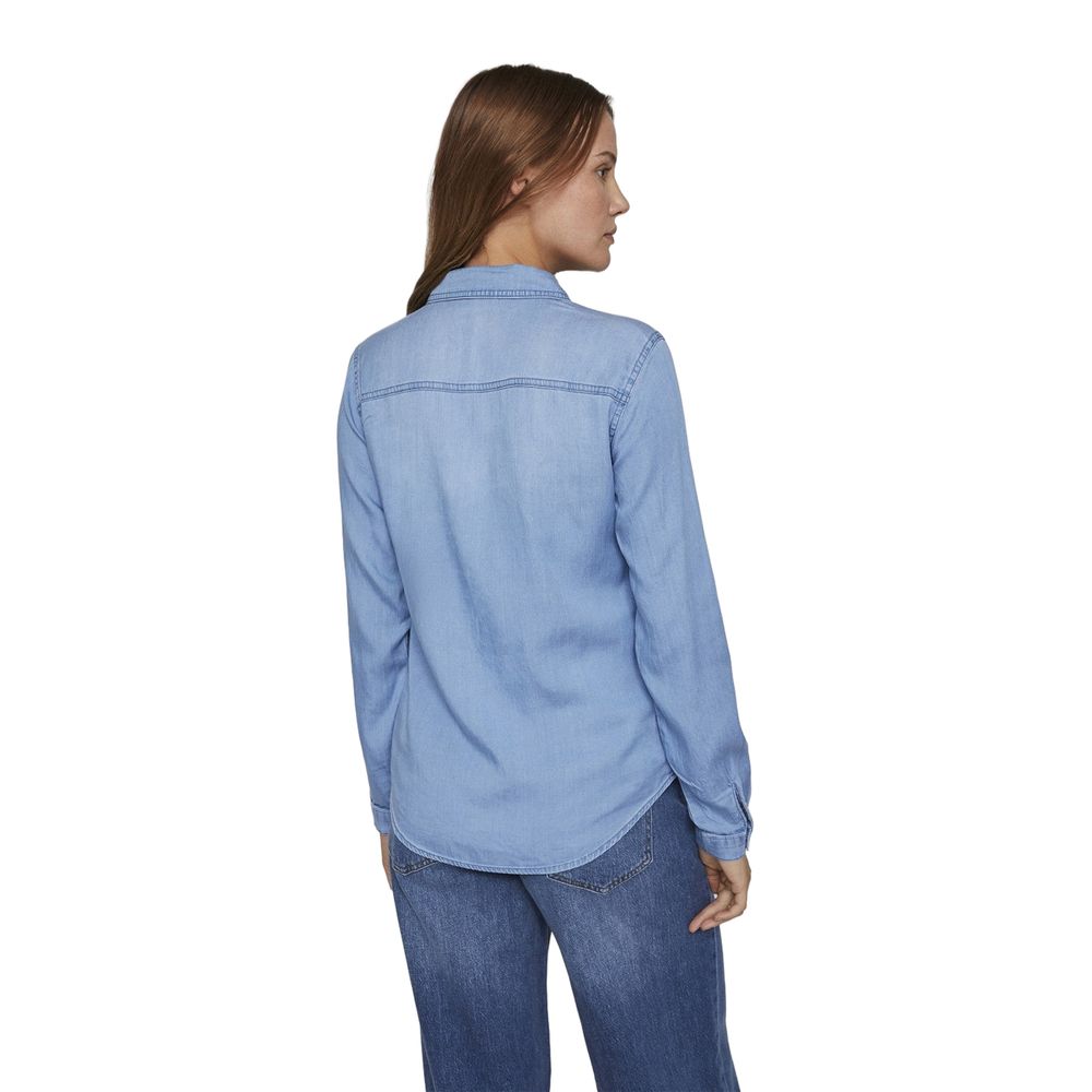 Vila Clothes Light Blue Cotton Blouse