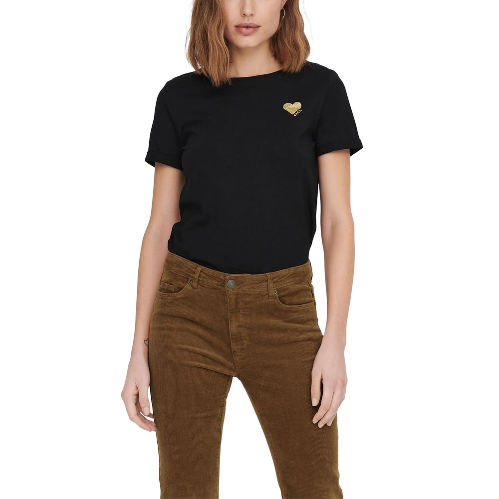 Only Black Cotton T-Shirt