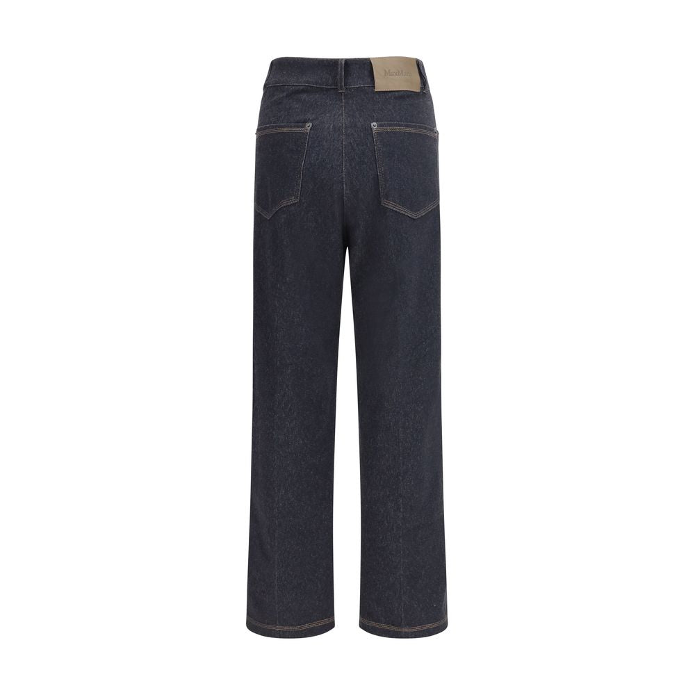 Max Mara Pure Blue Cotton Straight-Leg Jeans