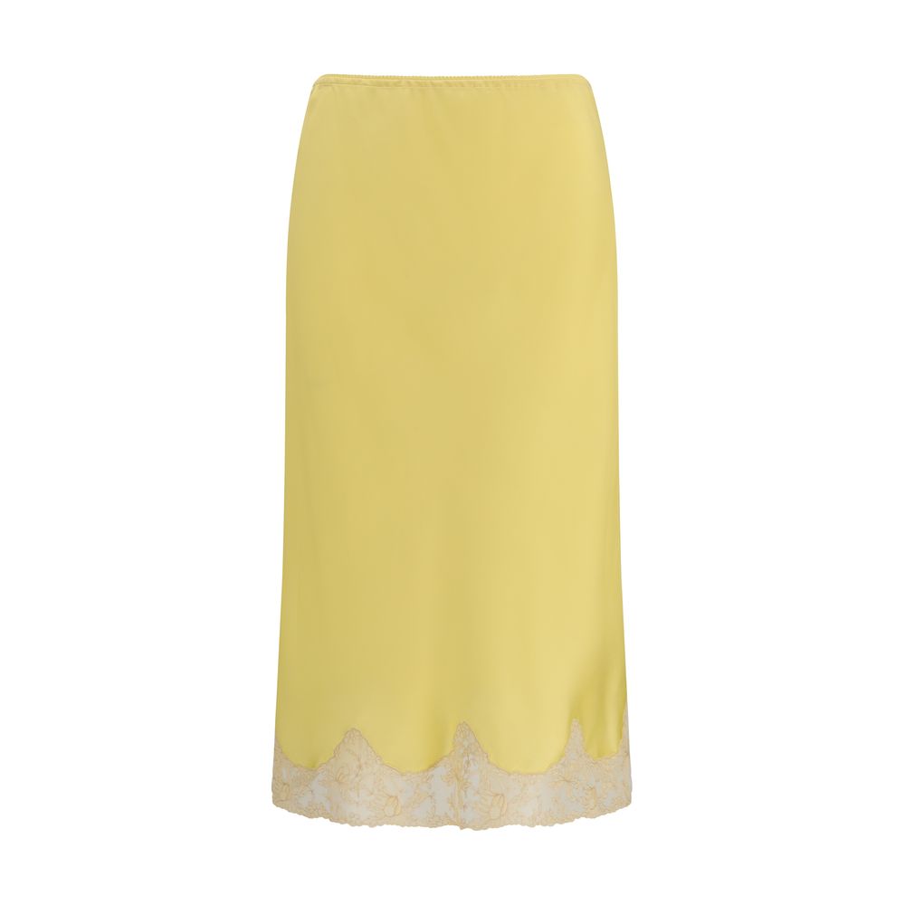 Saint Laurent Multicolor Silk Midi Skirt