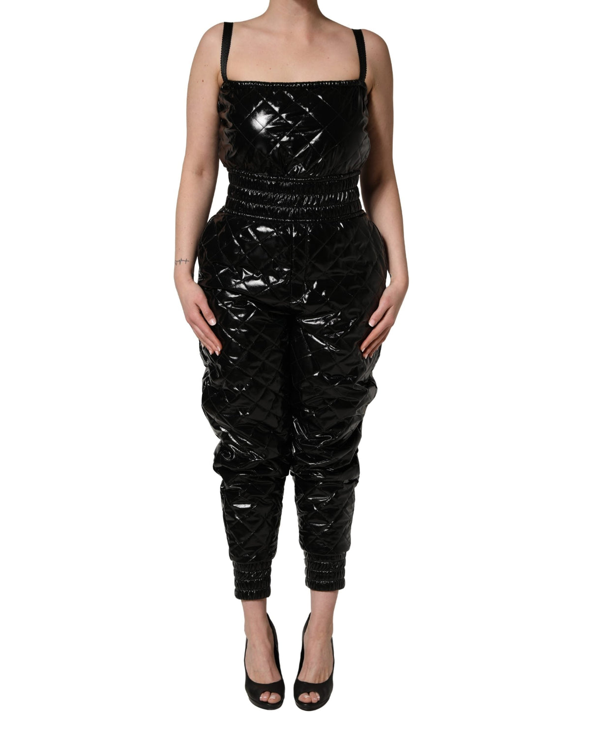 Dolce & Gabbana Black Sleeveless Romper Jumpsuit Dress