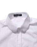 Dolce & Gabbana White Cotton Long Sleeve Button-Up Shirt Top
