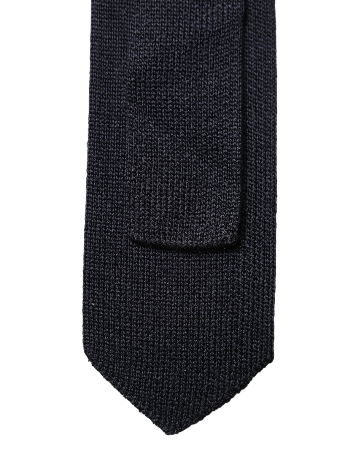 Dolce & Gabbana Dark Blue Solid 100% Silk Adjustable Men Necktie Tie