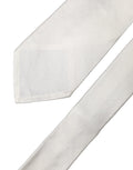 Dolce & Gabbana White Solid Silk Blend Adjustable Men Tied Necktie Tie
