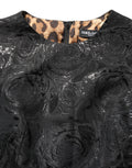 Dolce & Gabbana Black Floral Jacquard Flared A-line Dress