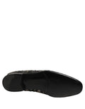 Dolce & Gabbana Black Silver Embellished Slip On Loafers Shoes