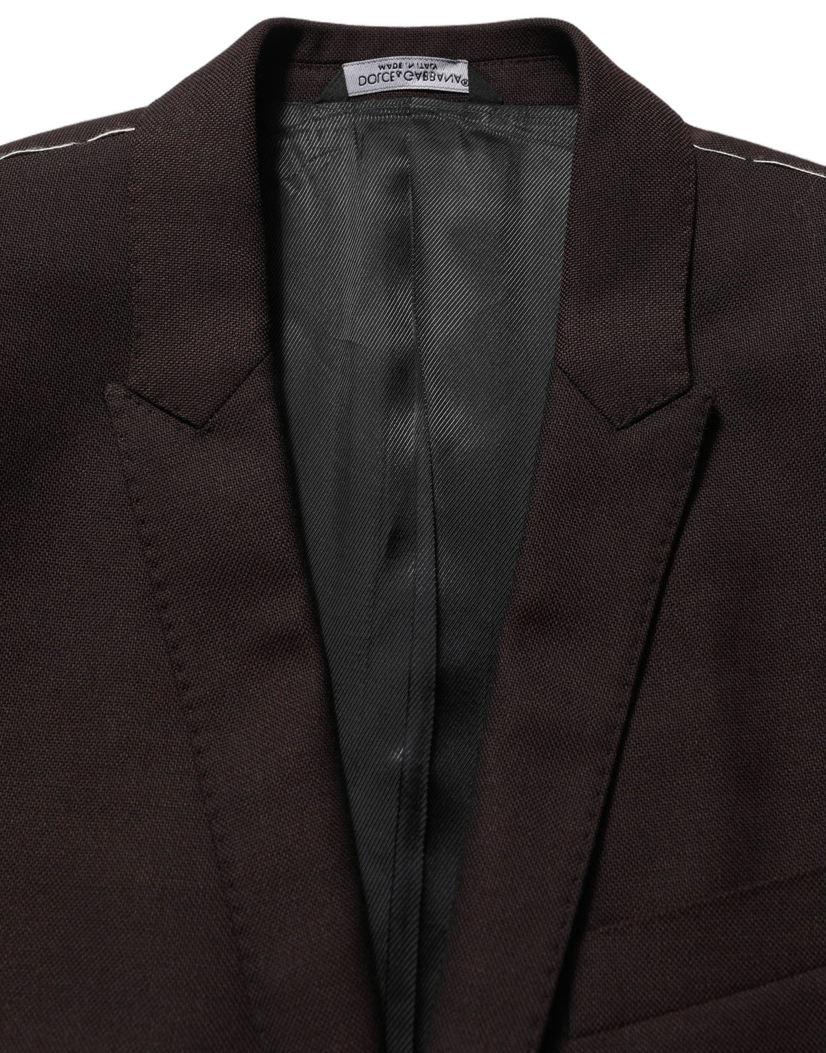 Dolce & Gabbana Brown Wool GOLD Single Breasted Men Jacket