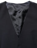 Dolce & Gabbana Black Wool Single Breasted Waistcoat Vest