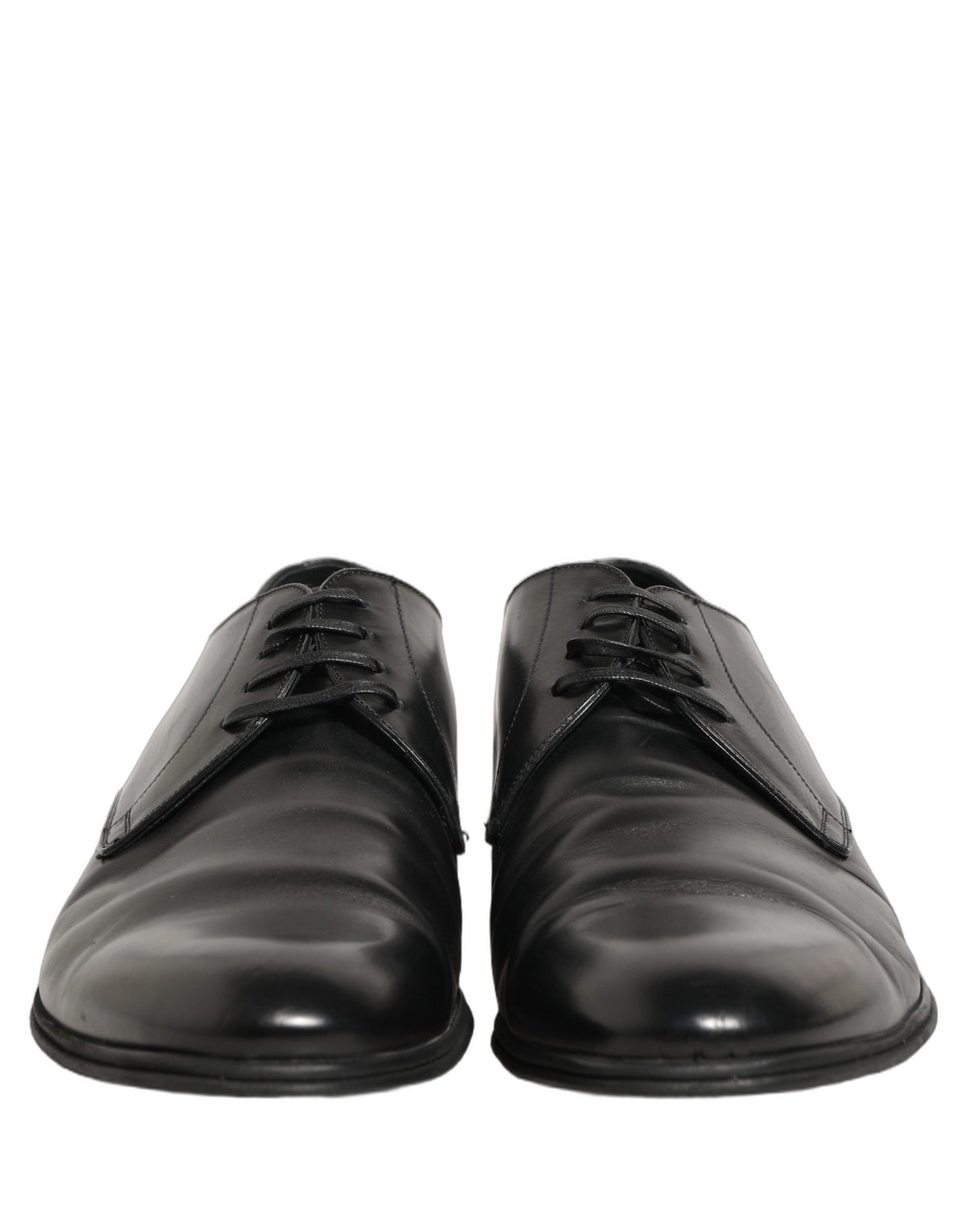 Dolce & Gabbana Black Leather Men Derby Dress Formal Shoes