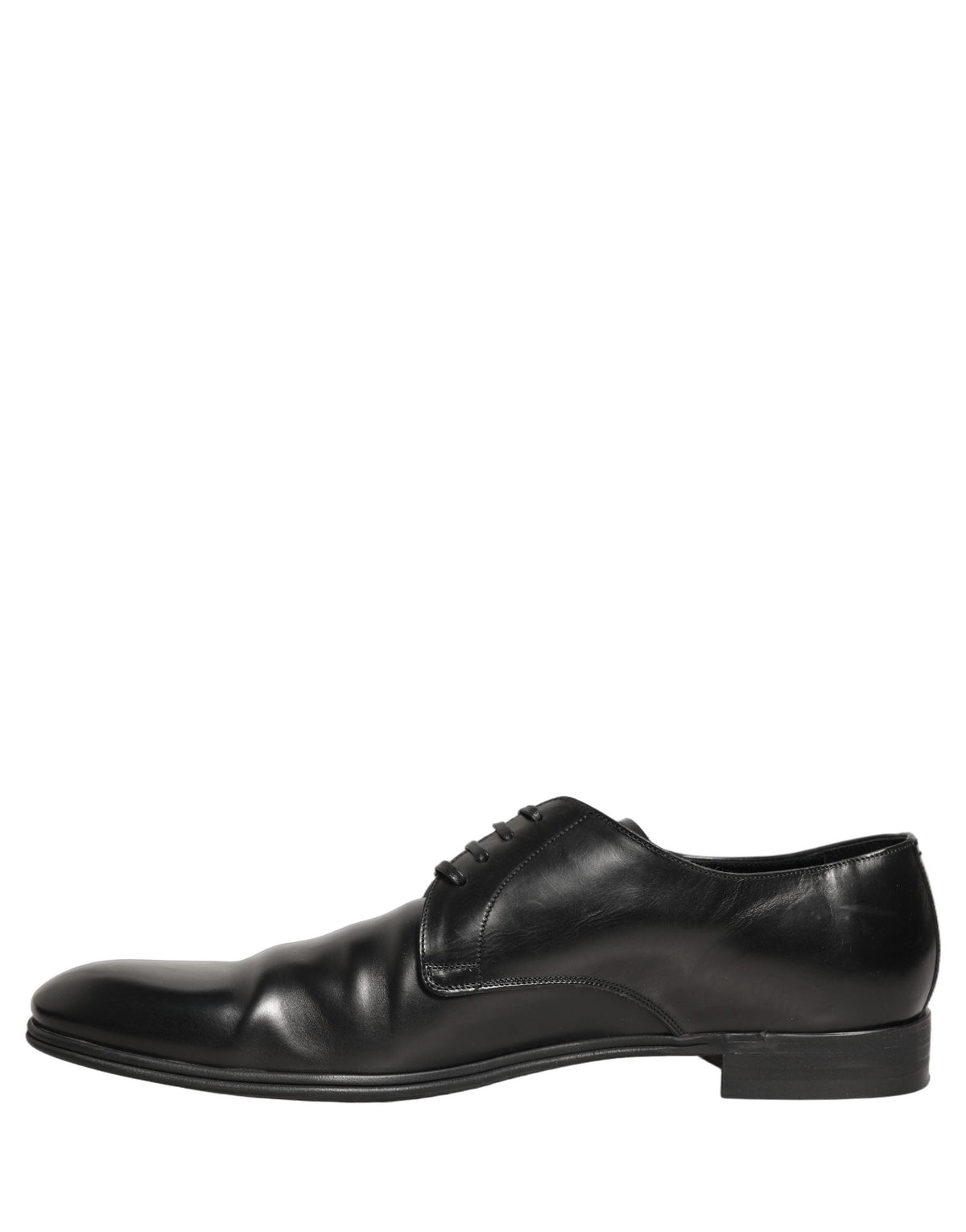 Dolce & Gabbana Black Leather Men Derby Dress Formal Shoes