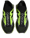 Dolce & Gabbana Black Green Sorrento Low Top Sneakers Shoes