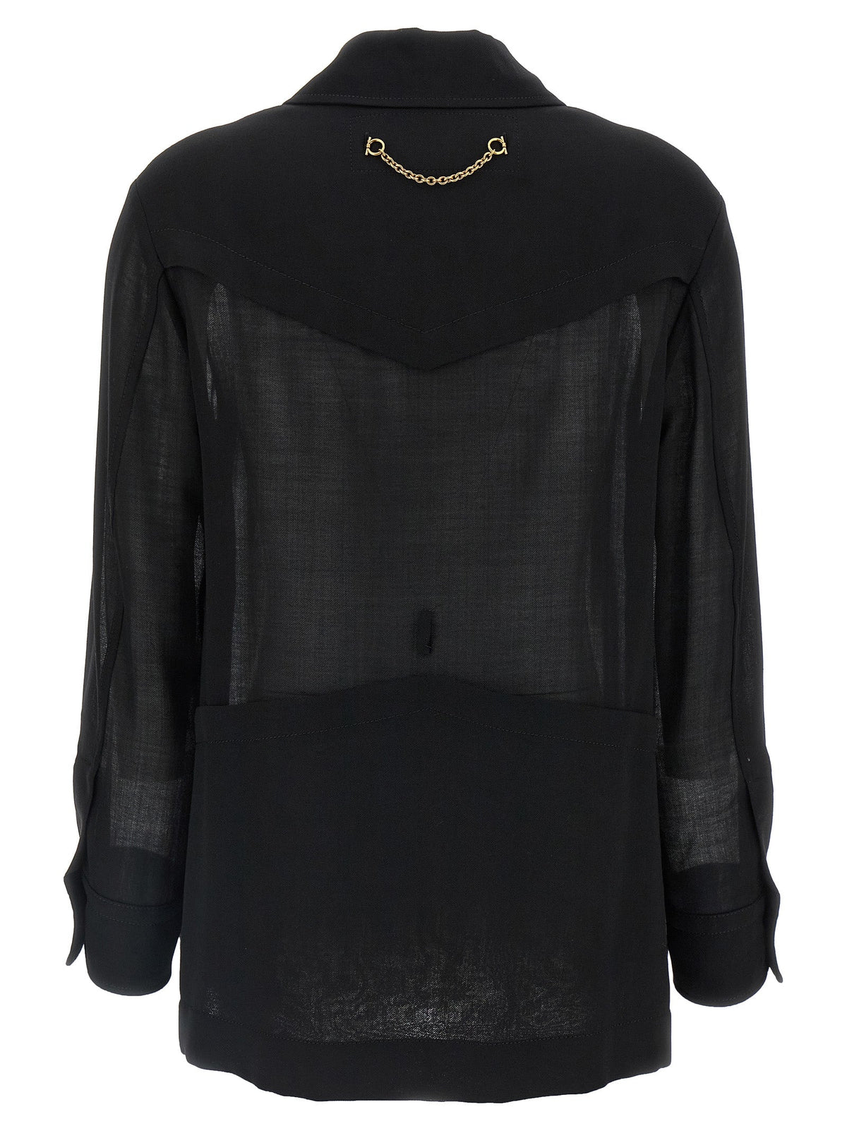 Ferragamo Black Virgin Wool Blouse