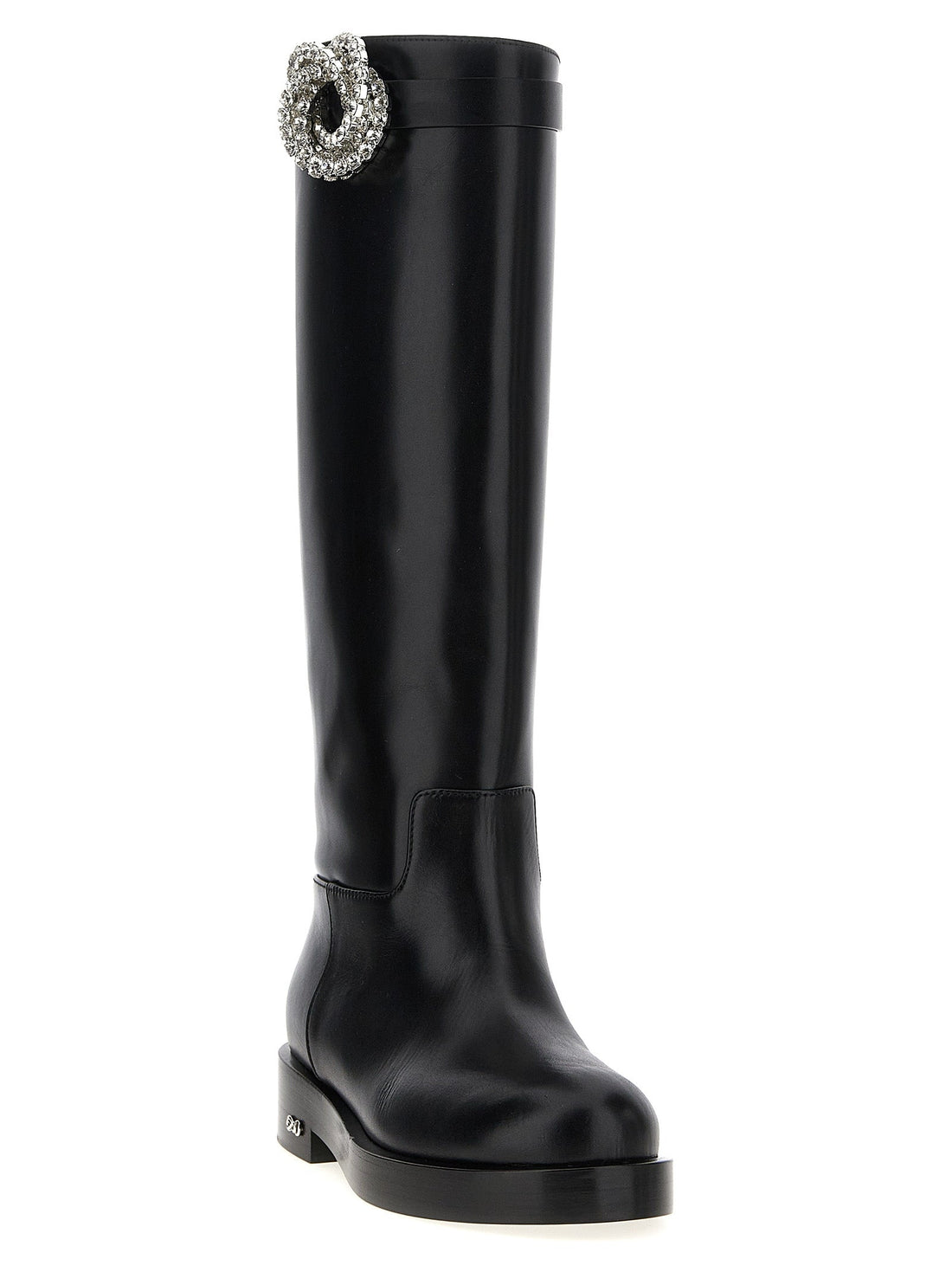 MACH & MACH Black Calfskin Over The Knee