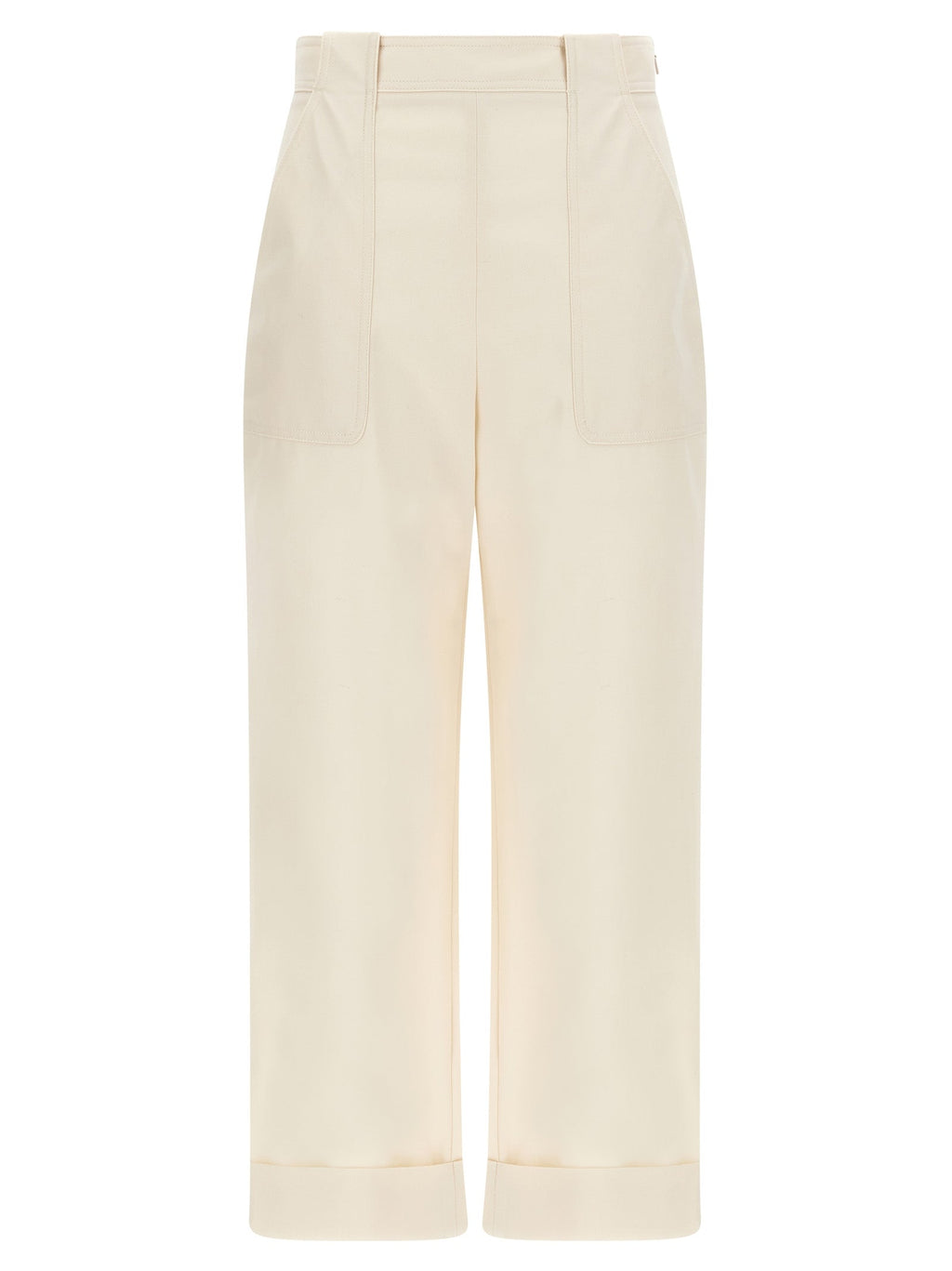 Max Mara White Cotton Casual Pants