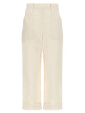 Max Mara White Cotton Casual Pants