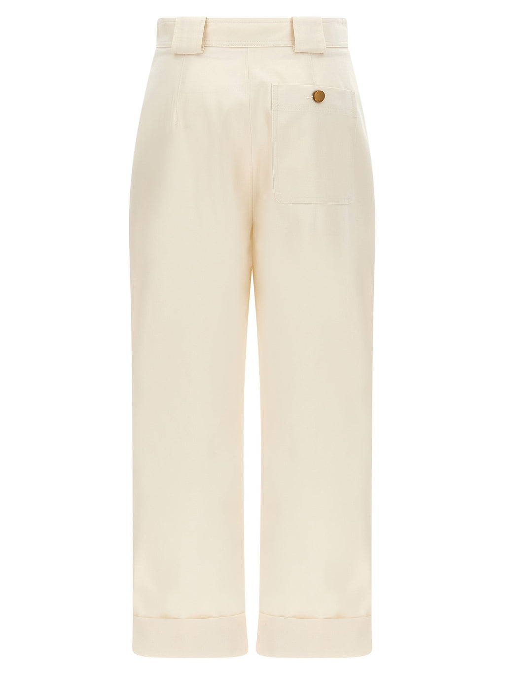 Max Mara White Cotton Casual Pants