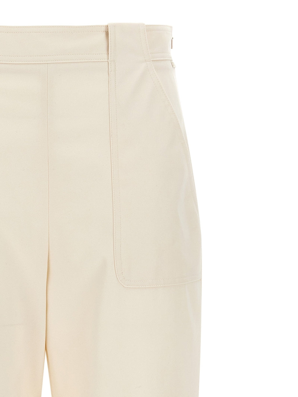 Max Mara White Cotton Casual Pants