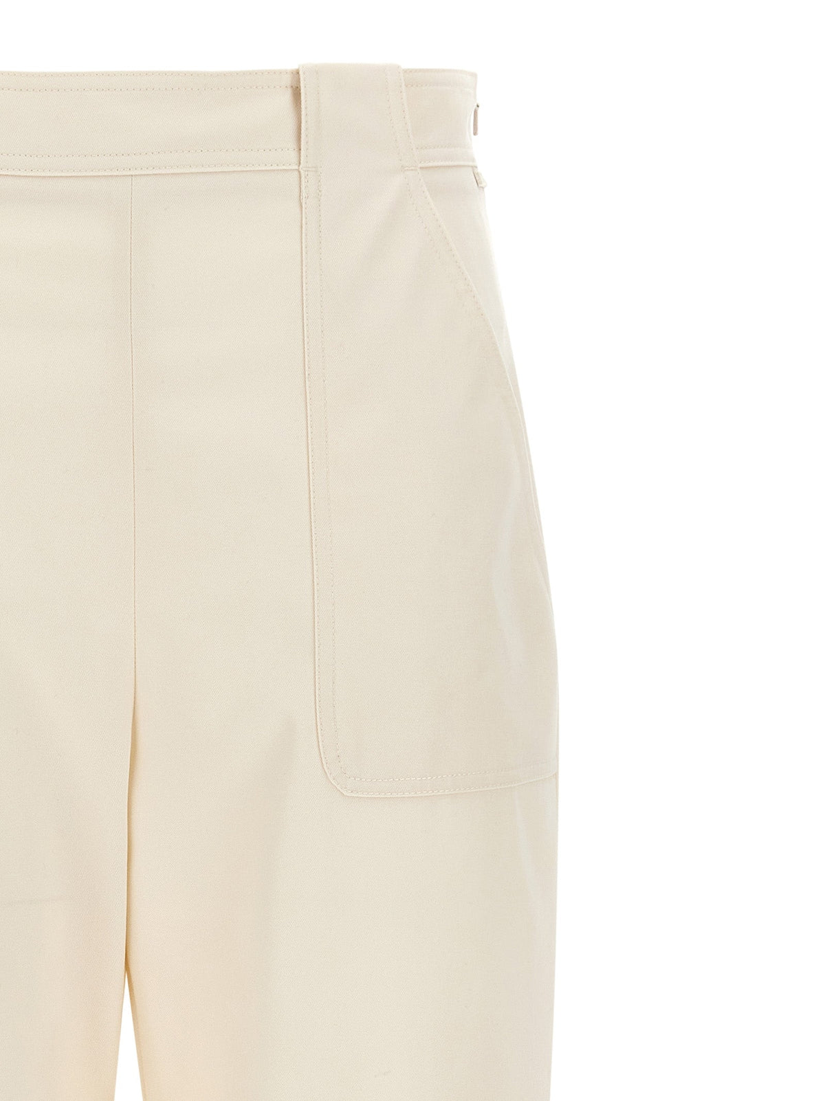 Max Mara White Cotton Casual Pants