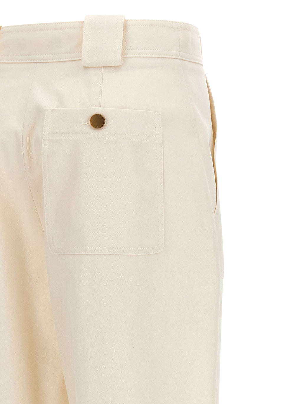 Max Mara White Cotton Casual Pants