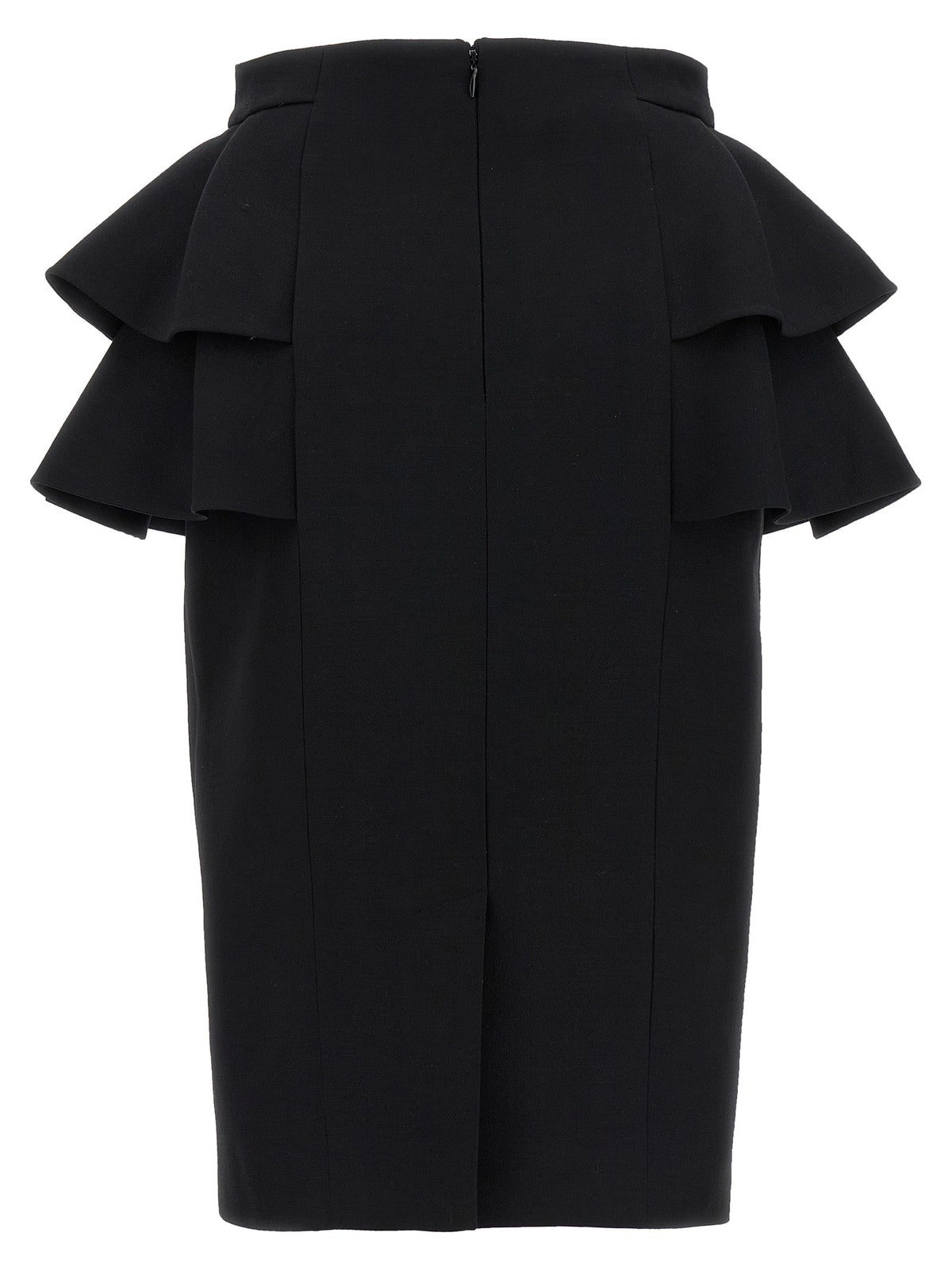 Valentino Garavani Black Virgin Wool Midi Skirt
