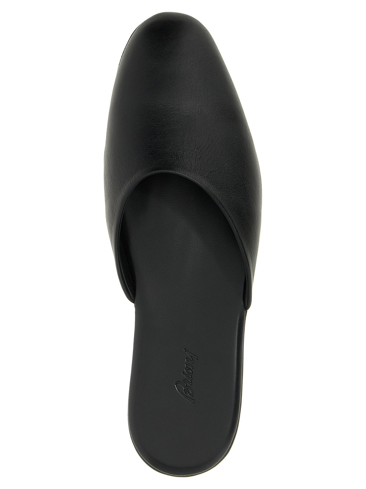 Brioni Black Calfskin Mules