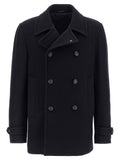 Tagliatore Blue Wool Coat