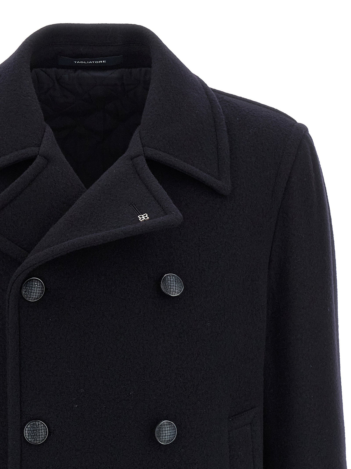 Tagliatore Blue Wool Coat
