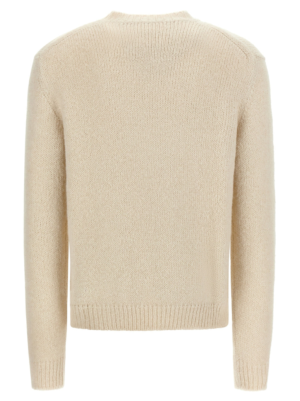 Jil Sander White Alpaca Leather Cardigan