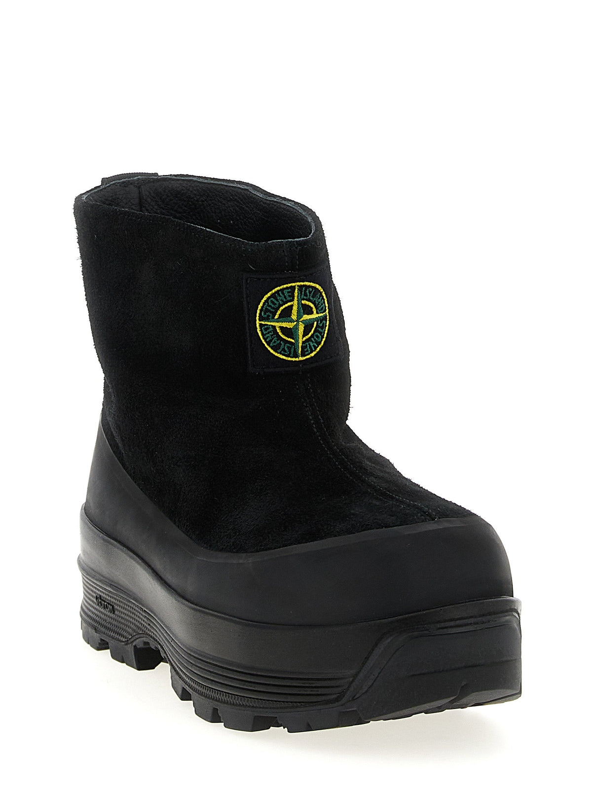 Stone Island Black Rubber Ankle Boots