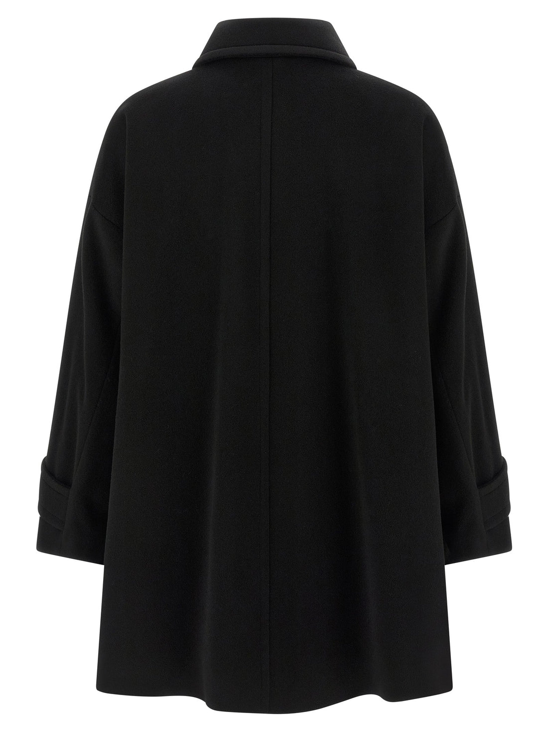 Alberto Biani Black Virgin Wool Coat