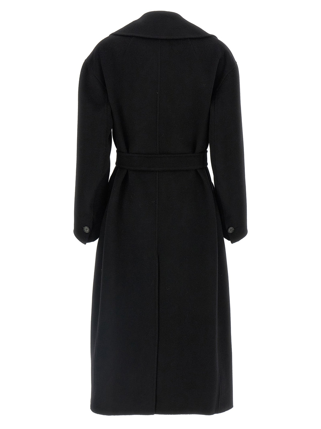 'S Max Mara Black Virgin Wool Coat