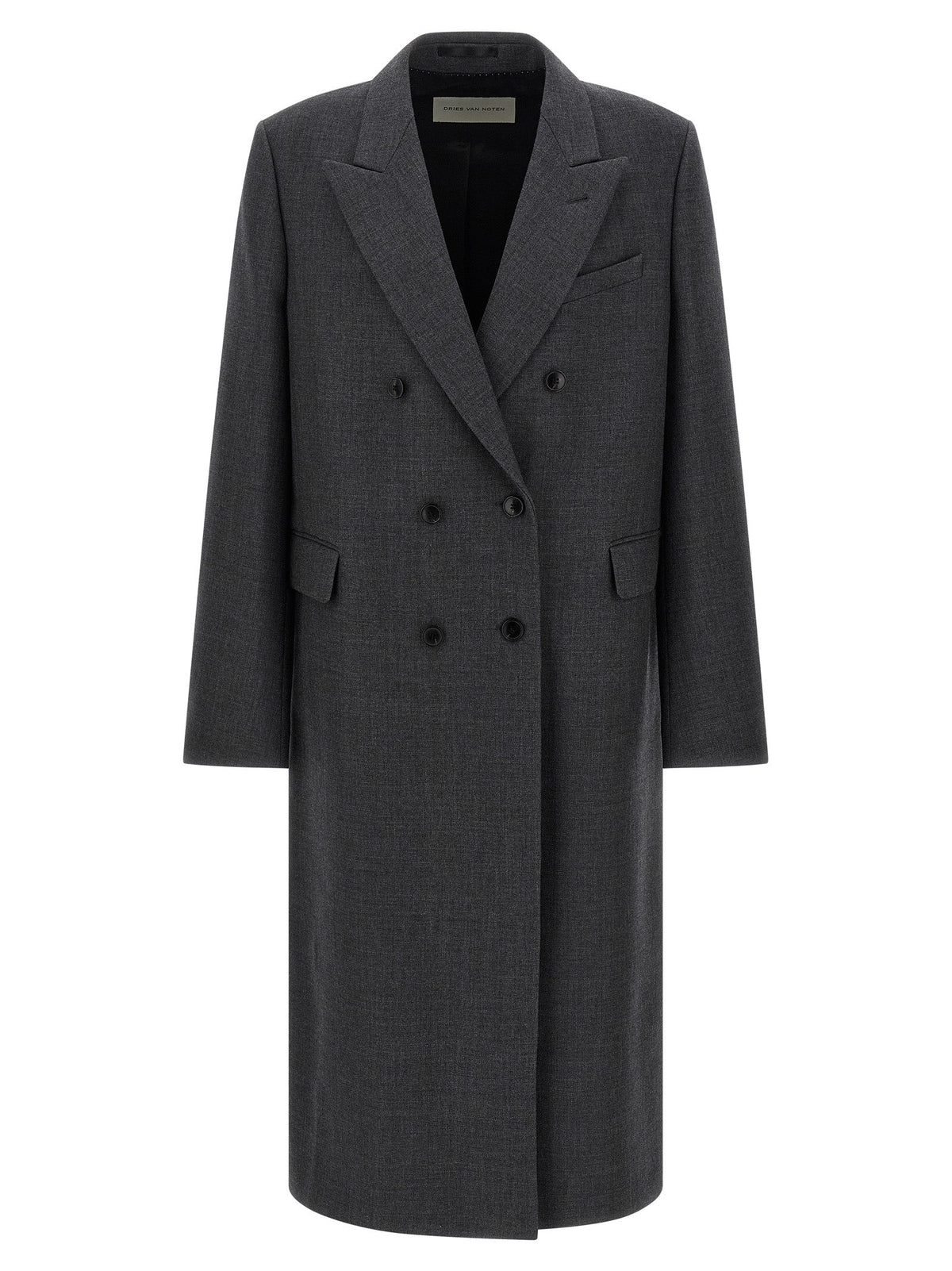 Dries Van Noten Gray Wool Coat