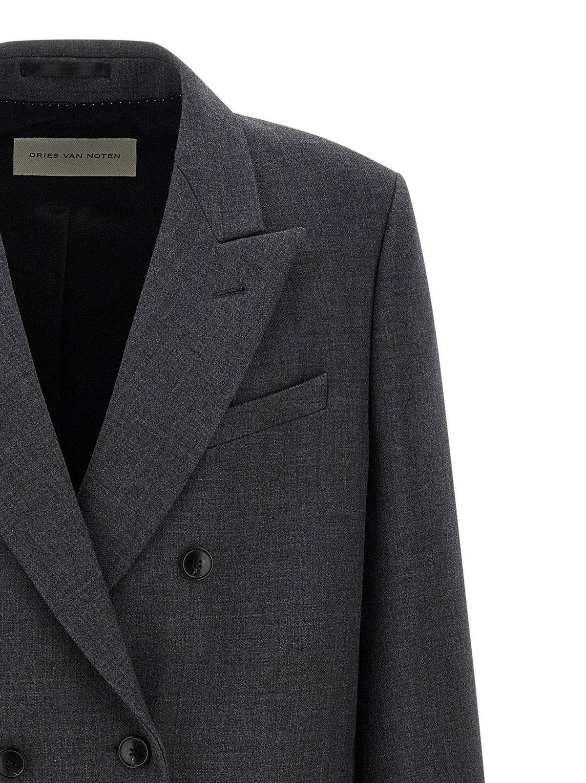 Dries Van Noten Gray Wool Coat