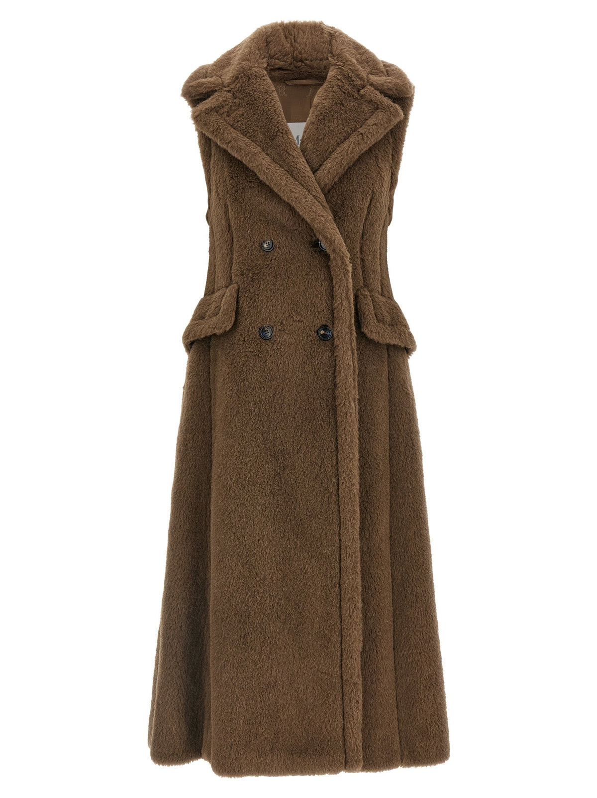 Max Mara Brown Alpaca Leather Coat