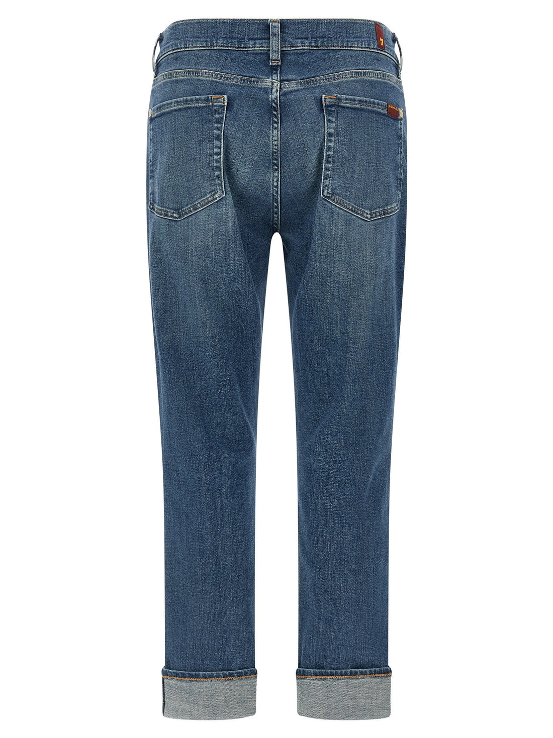 7 For All Mankind Blue Cotton Relaxed Fit Jeans