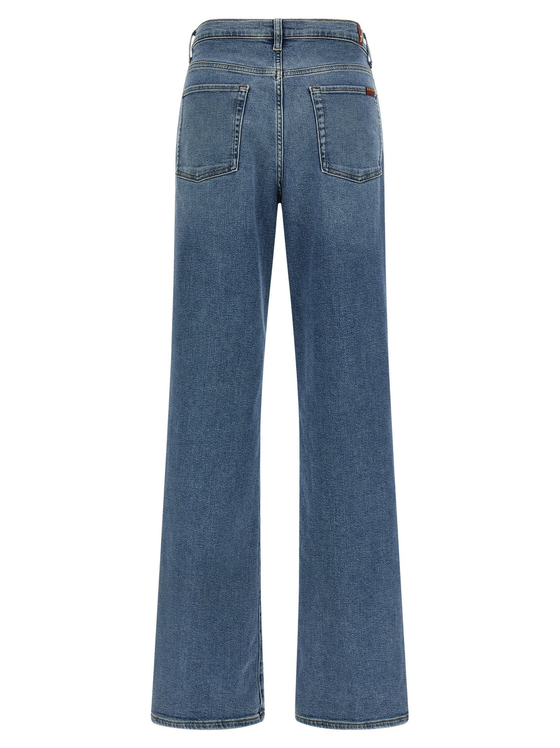 7 For All Mankind Blue Cotton Straight-Leg Jeans
