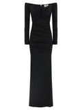 Elisabetta Franchi Black Viscose Long Dress