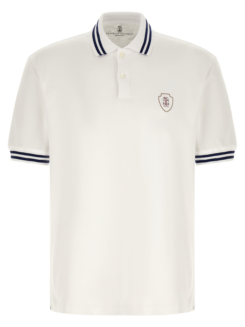 Brunello Cucinelli White Cotton Polo Shirt