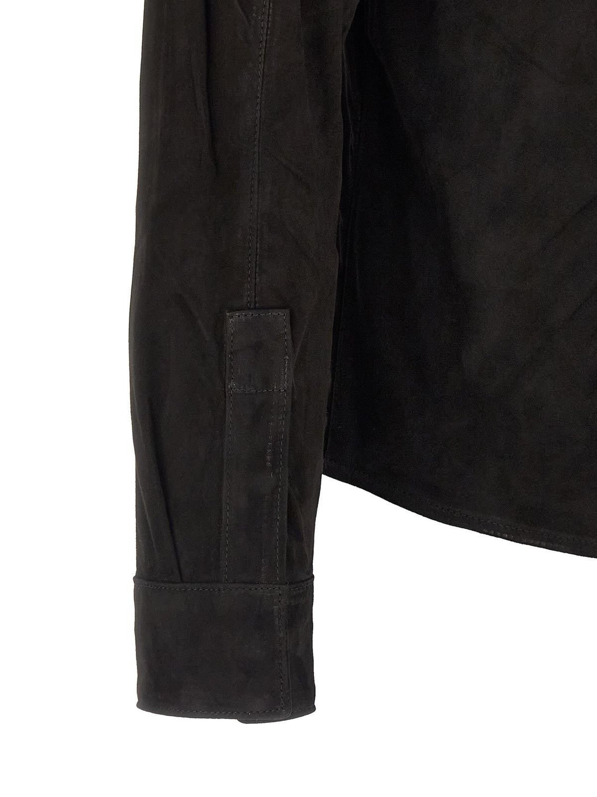 GIORGIO BRATO Black Suede Leather Blouse