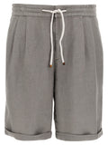 Brunello Cucinelli Gray Linen Bermuda Shorts