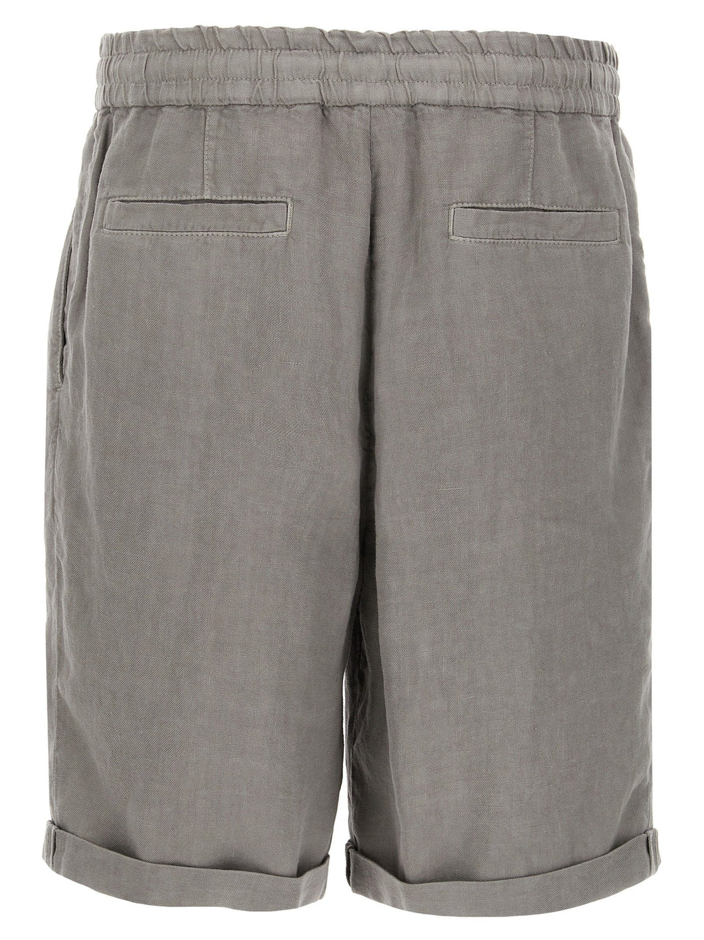 Brunello Cucinelli Gray Linen Bermuda Shorts