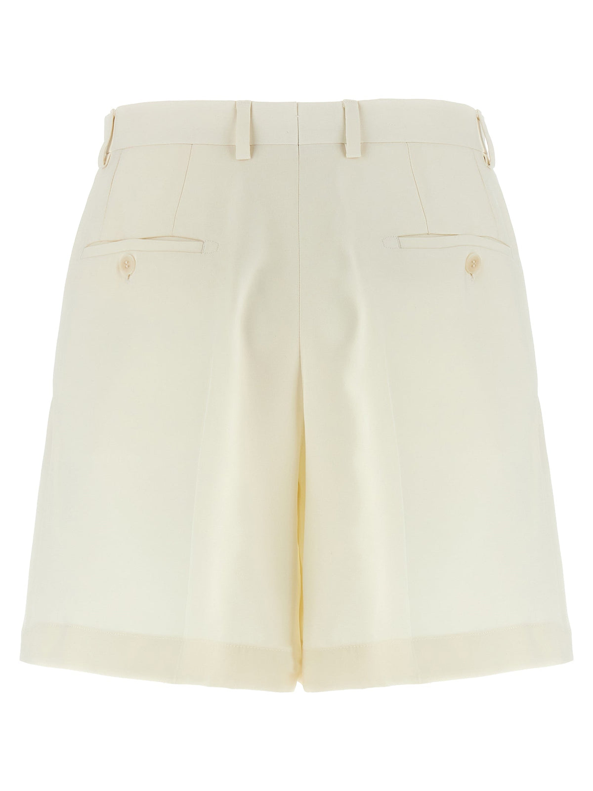 Brioni White Silk Bermuda Shorts