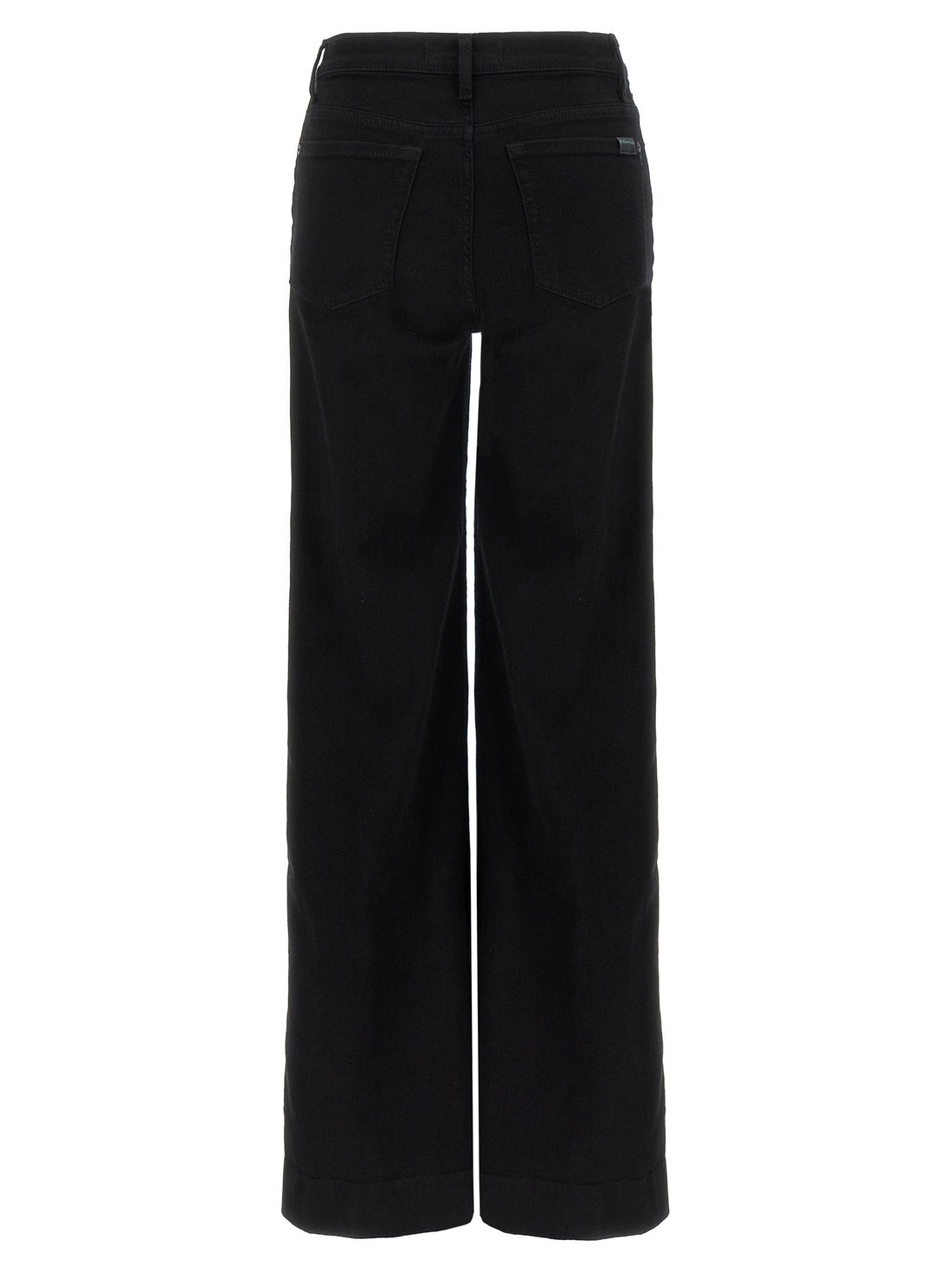 7 For All Mankind Black Cotton Flared Jeans