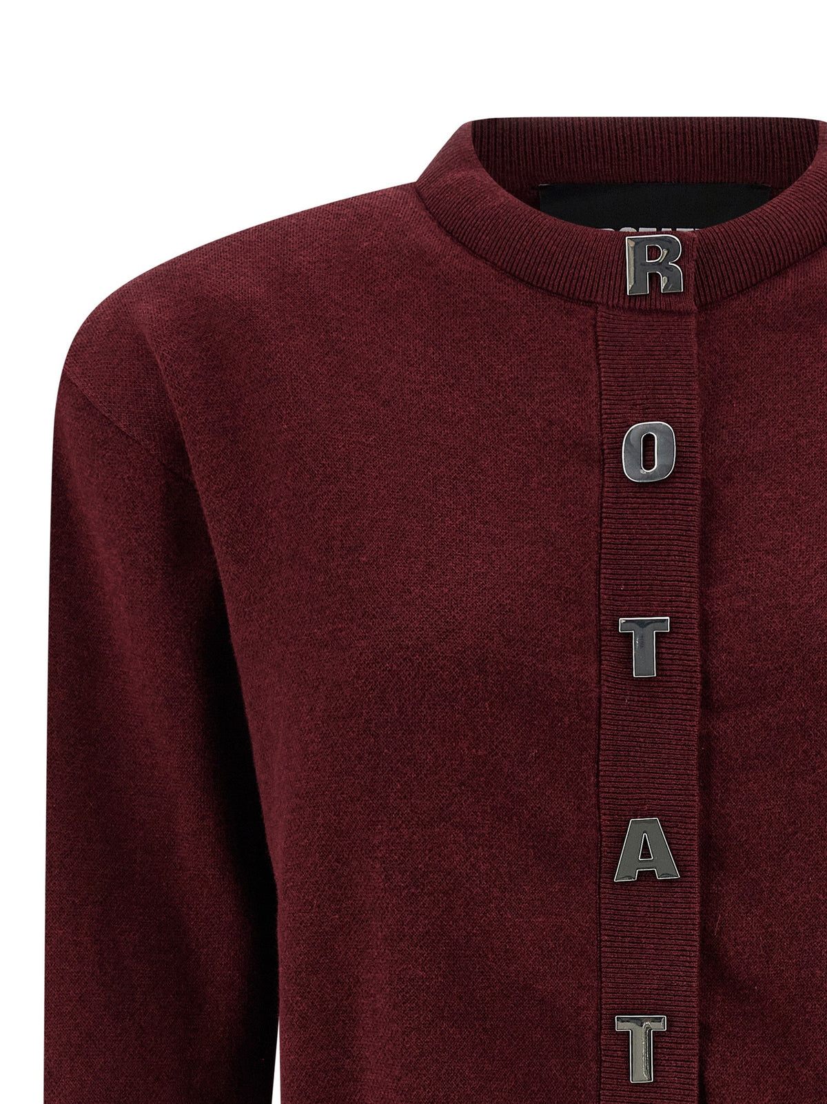 ROTATE BIRGER CHRISTENSEN Bordeaux Cotton Cardigan