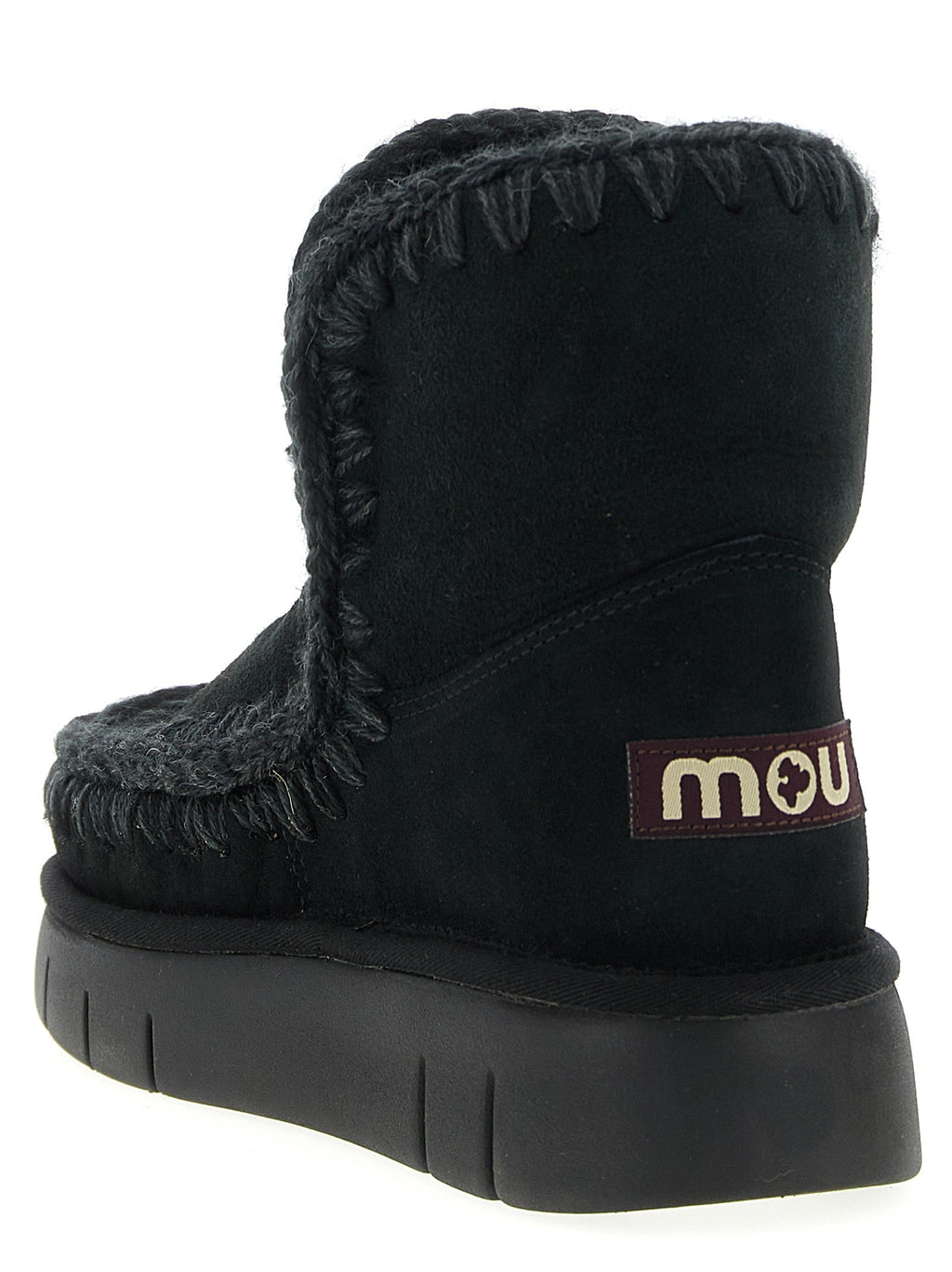Mou Black Lamb Leather Ankle Boots
