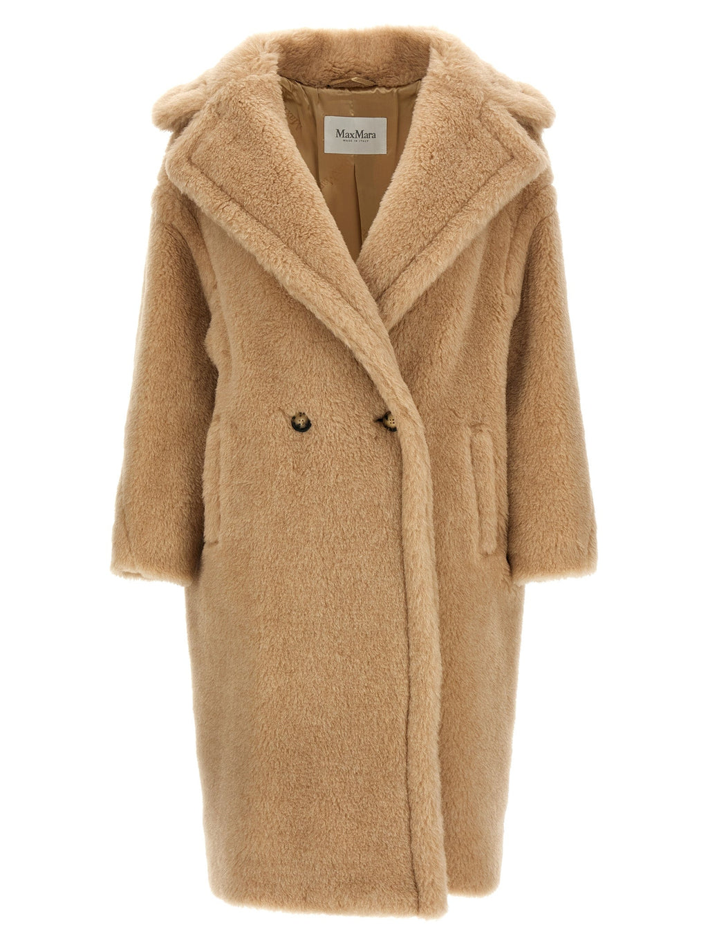 Max Mara Beige Alpaca Leather Coat